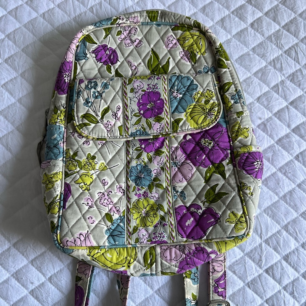Vera Bradley Retired Watercolor Gray 12 in Backpack Adjustable Straps Purse Bag